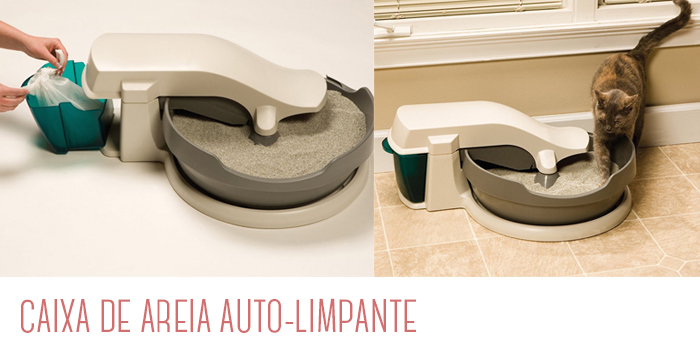 caixa de areia auto-limpante